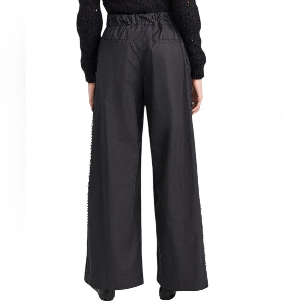Sea New York Maeve Black Cotton Open Embroidered Side Panel Pants Women’s XS - Picture 5 of 8